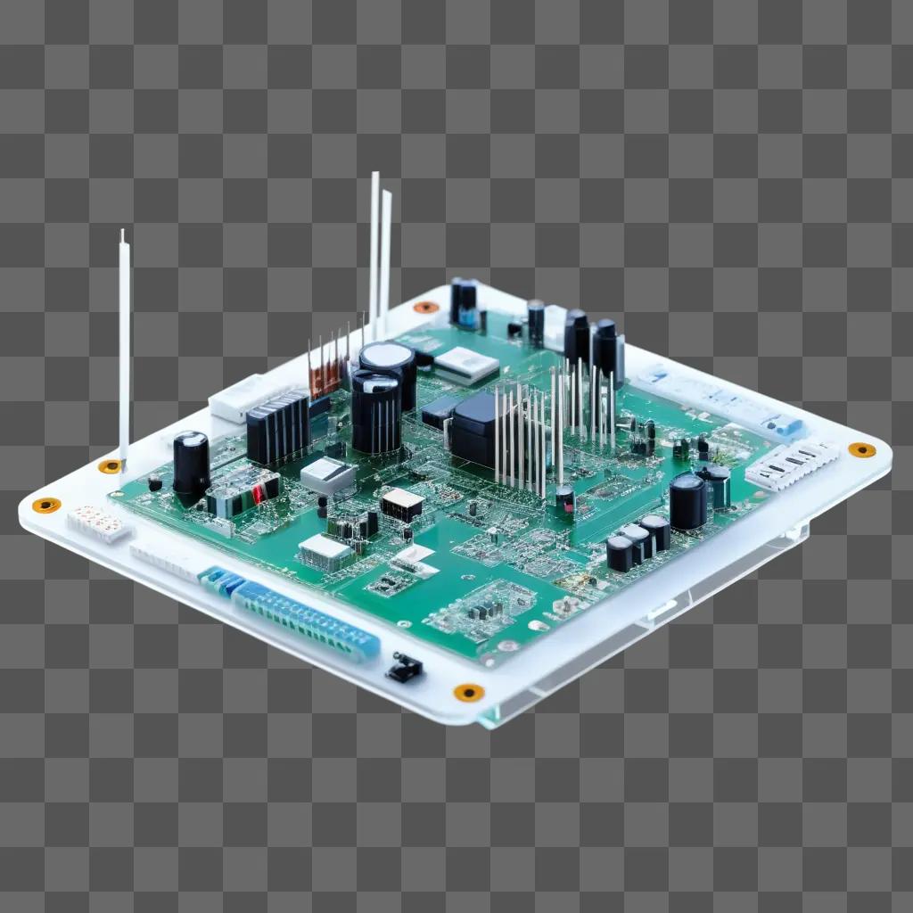 transparent board with electrical components