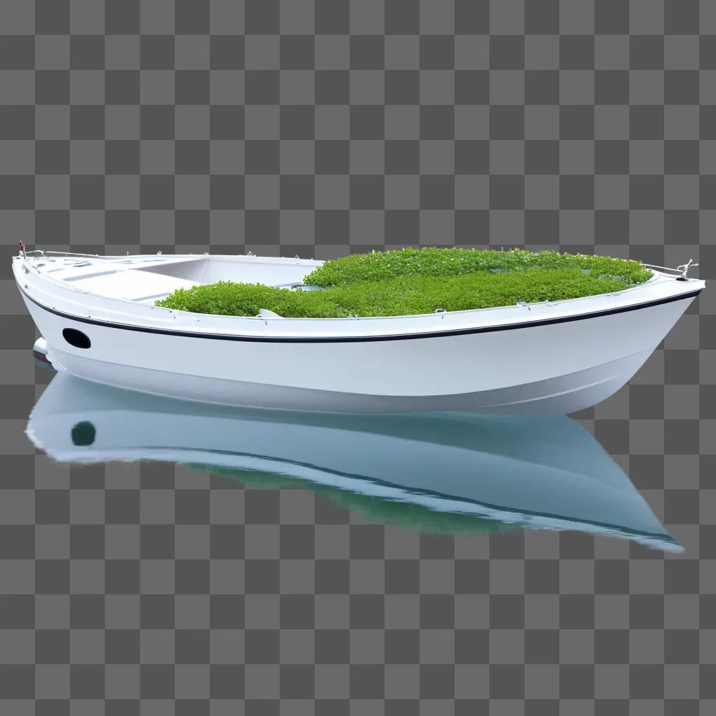 穏やかな水面に浮かぶ透明なボート