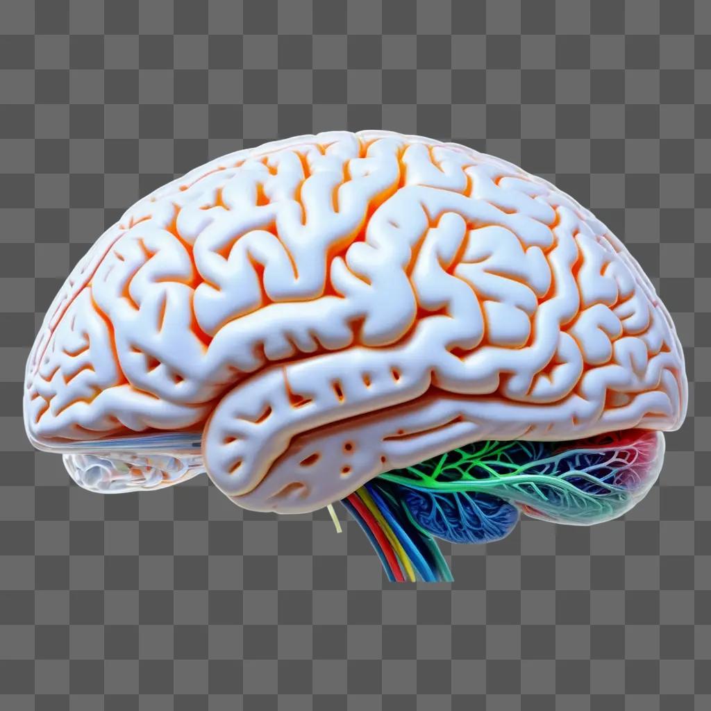 透明な脳は水色で表示されます