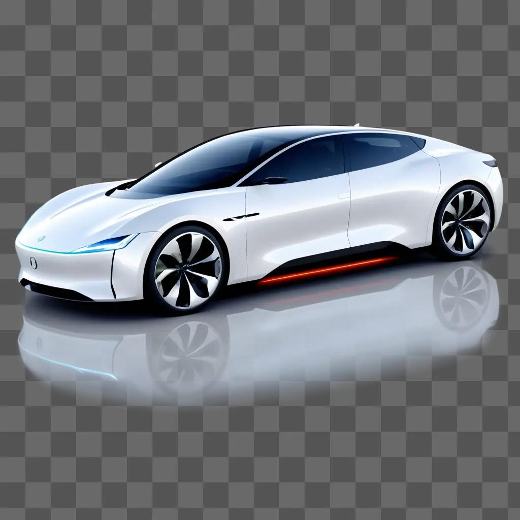 transparent car on a grey background