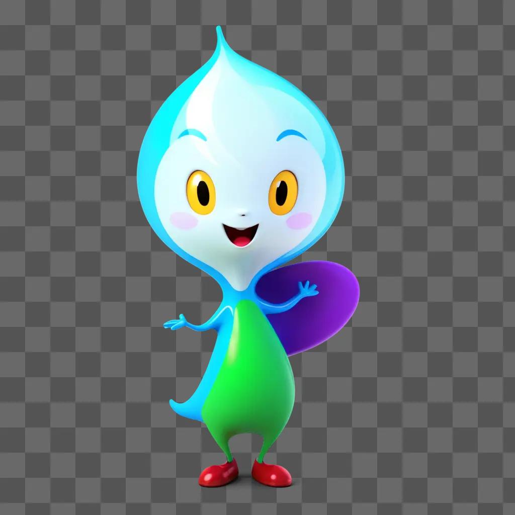 transparent cartoon character with a glowing heart