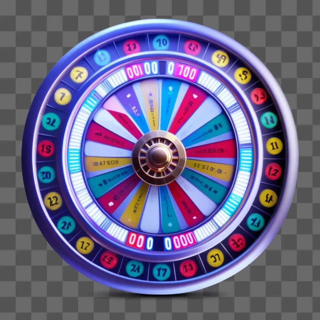 transparent cash wheel spins on a purple background