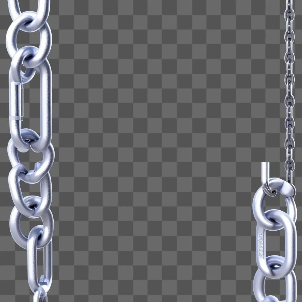 transparent chain links against a white background