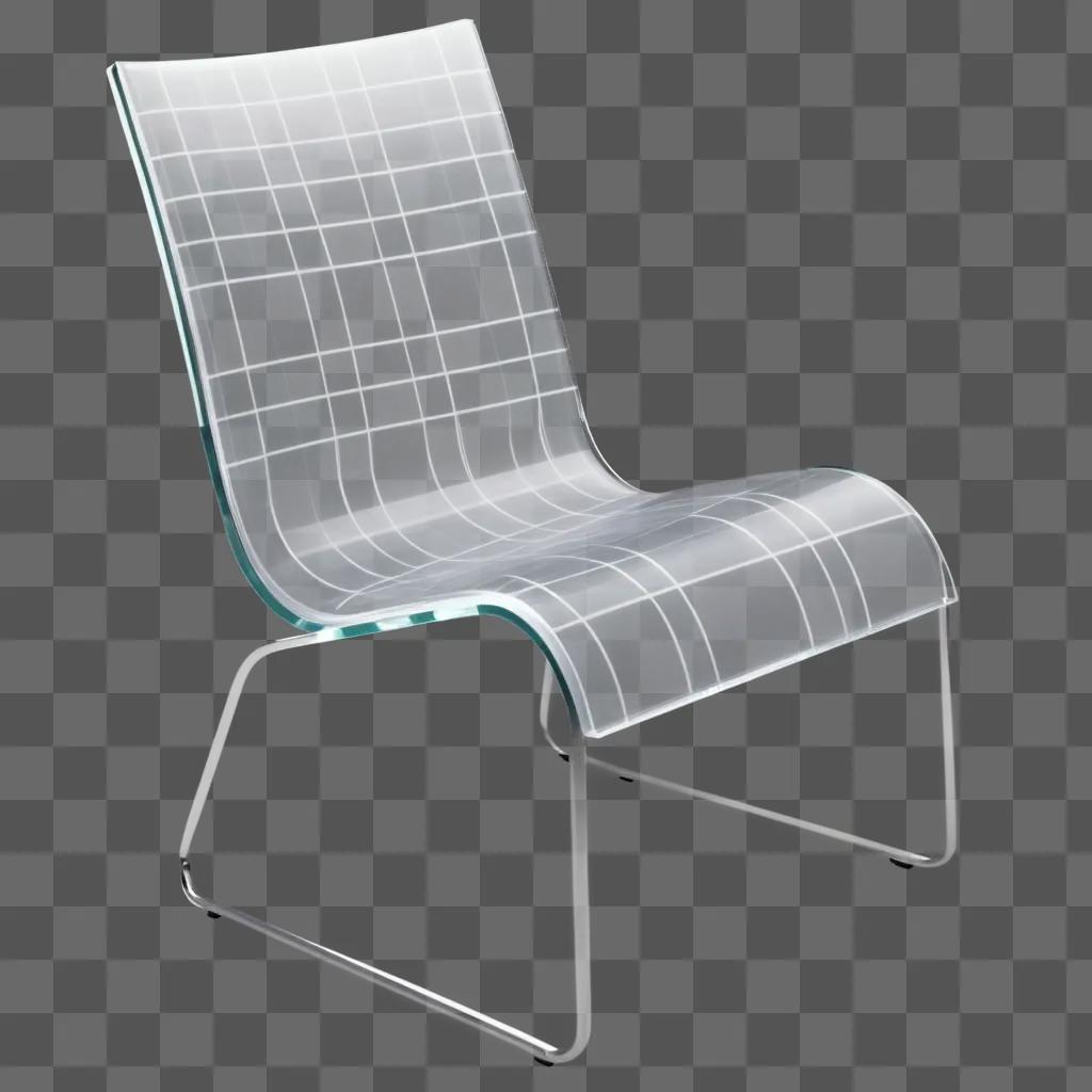 transparent chair with a plaid design