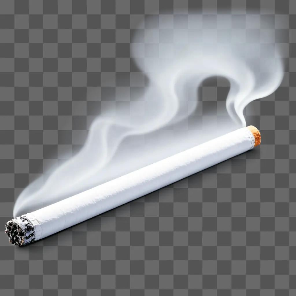 transparent cigarette emitting smoke