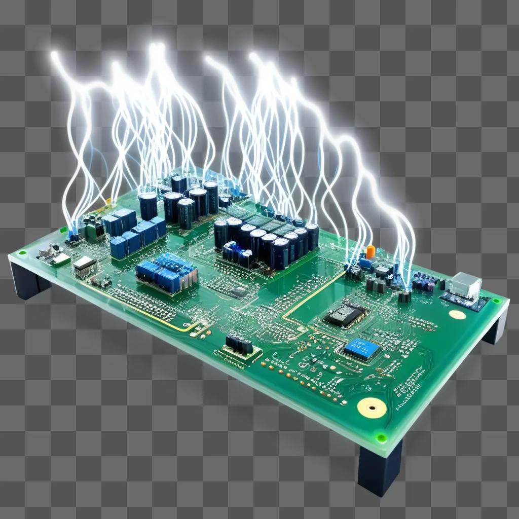 transparent circuit board with electricity passing through it