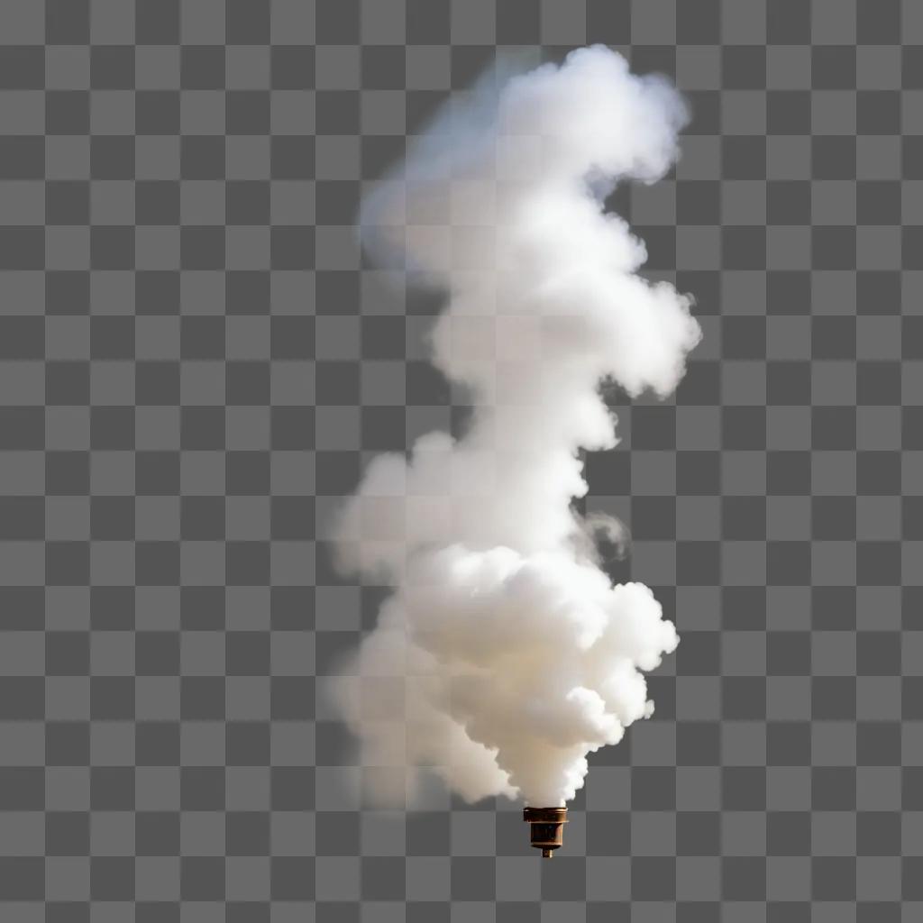 transparent cloud of steam rises from a black object