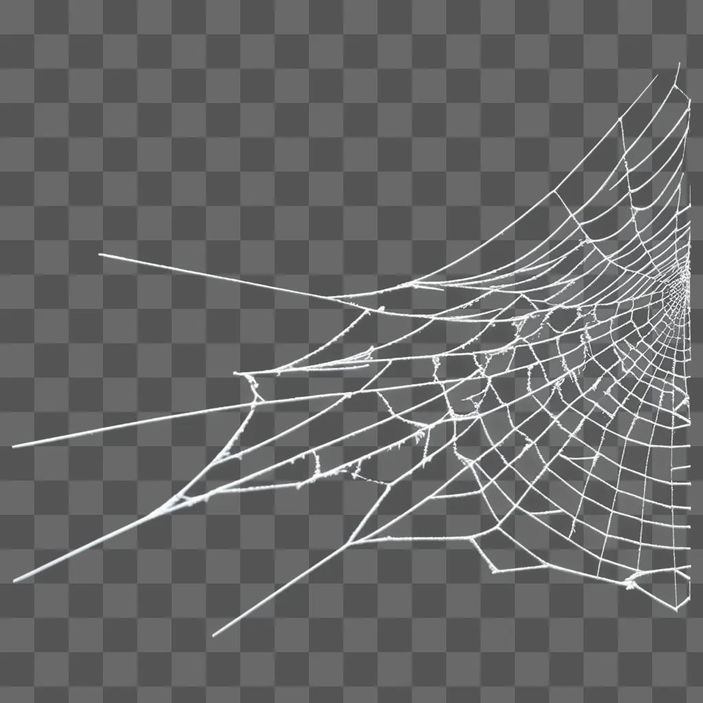 transparent cobweb sits on a white surface