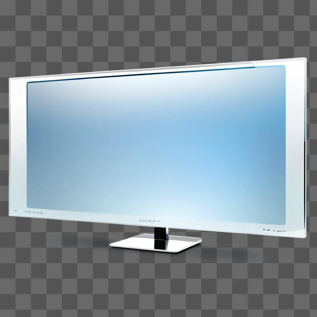 transparent computer monitor sitting on a gray surface