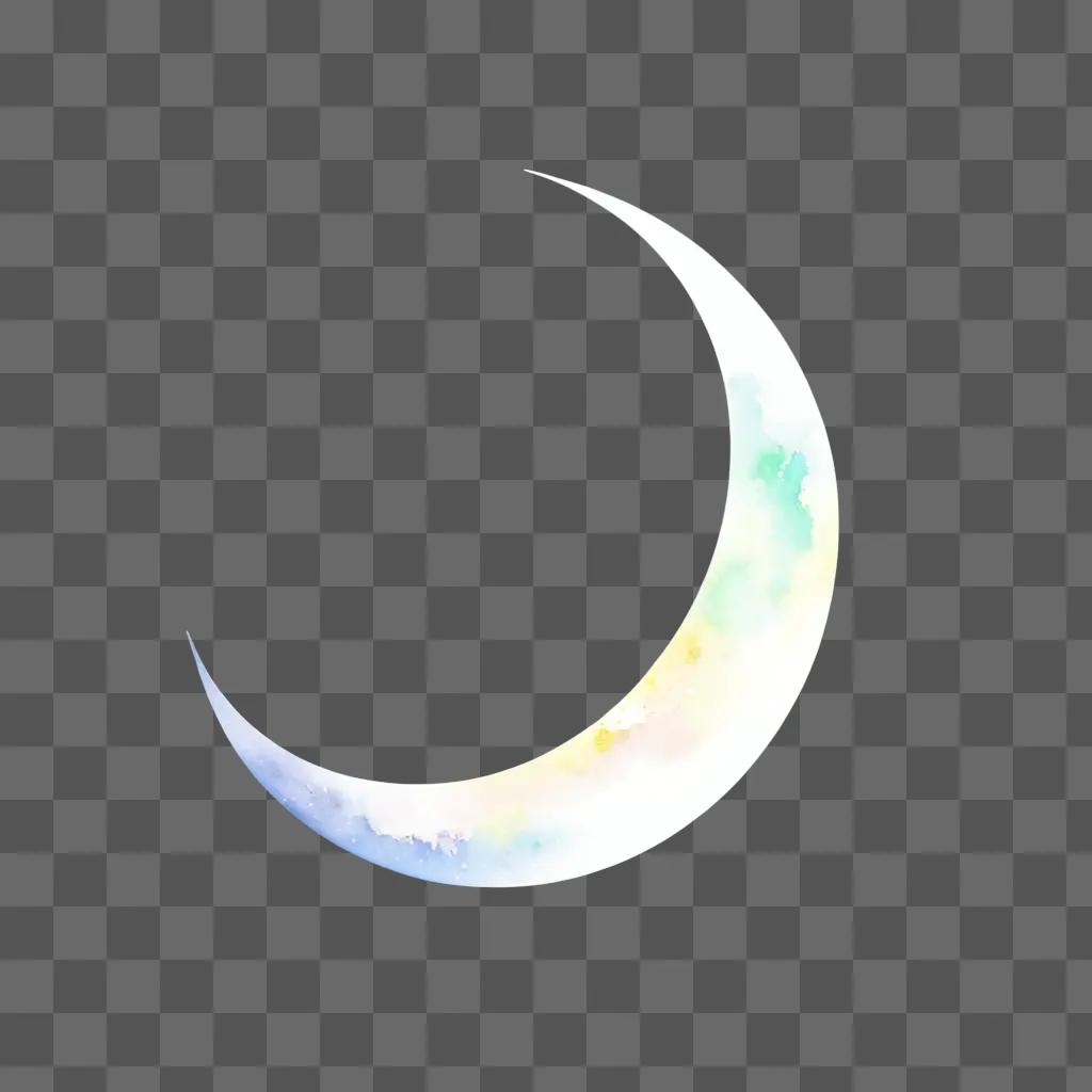 transparent crescent moon shape with colors