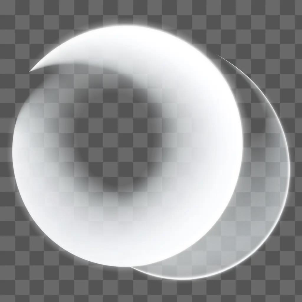 transparent crescent moon with a white background