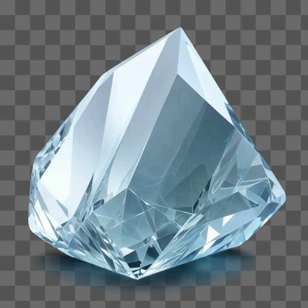 transparent crystal diamond with a blue background