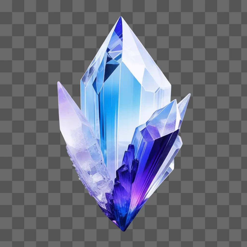 transparent crystal is on a blue background