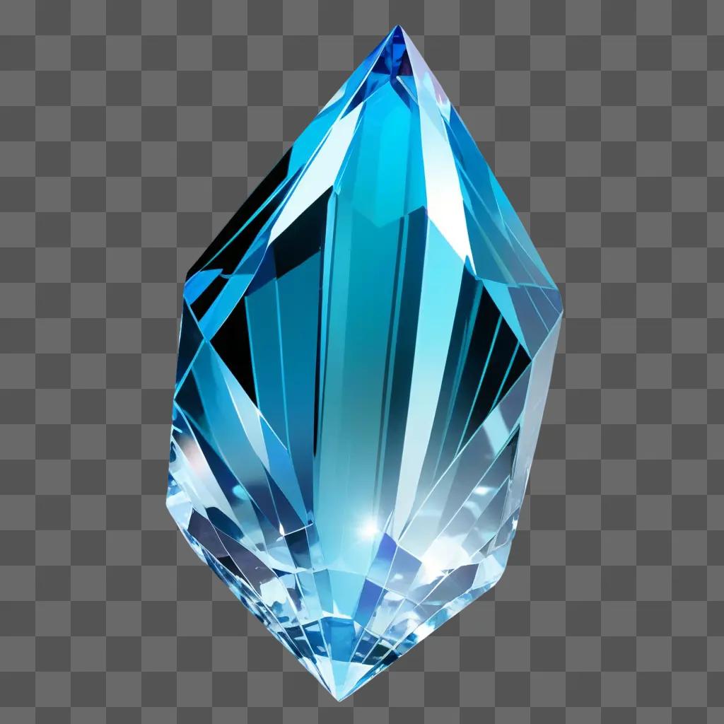 transparent crystal on a blue background