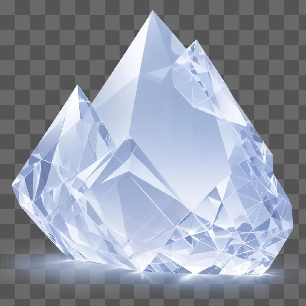 transparent crystal on a light blue background