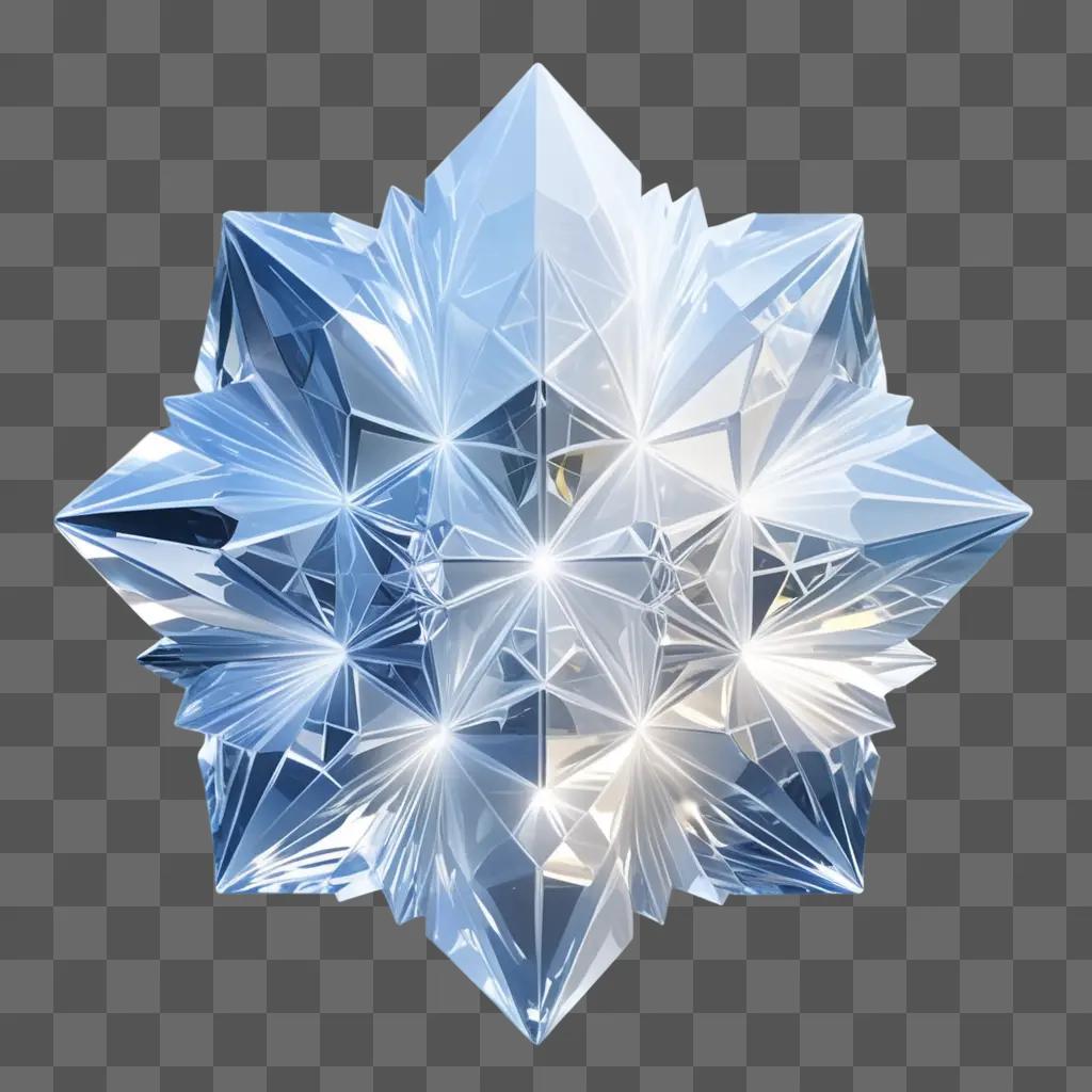 transparent crystal starburst on a blue background