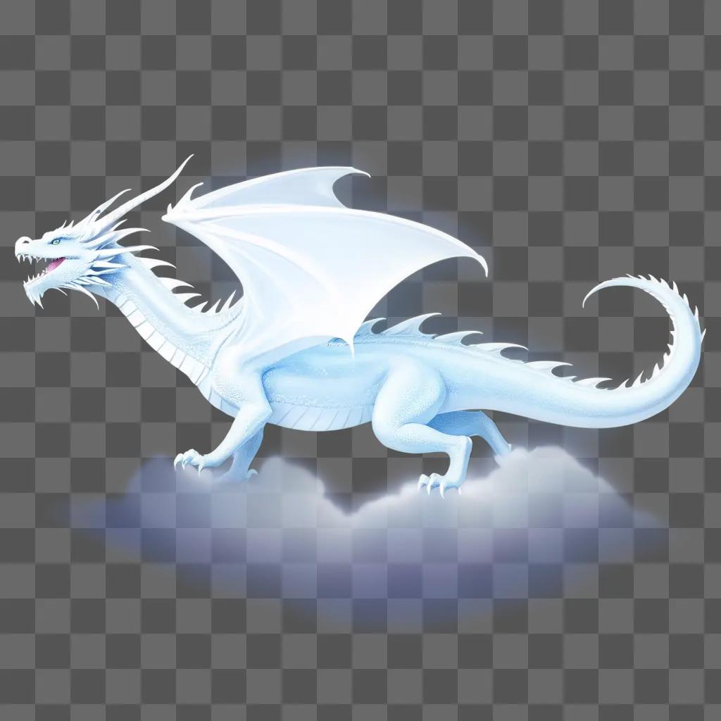 transparent dragon with a blue sky background