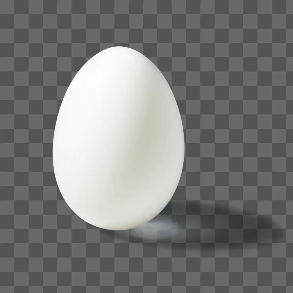 transparent egg sits on a white background