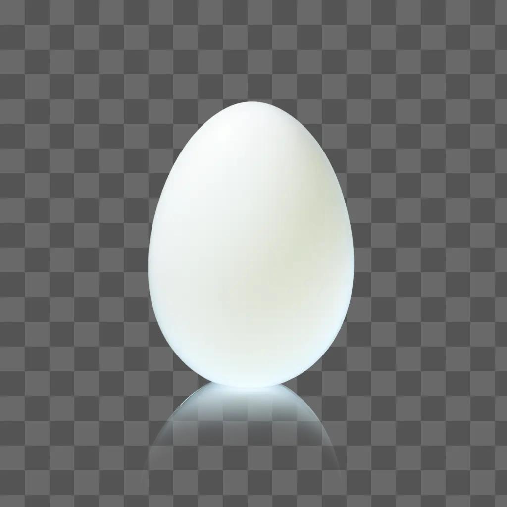 transparent egg sits on a white surface