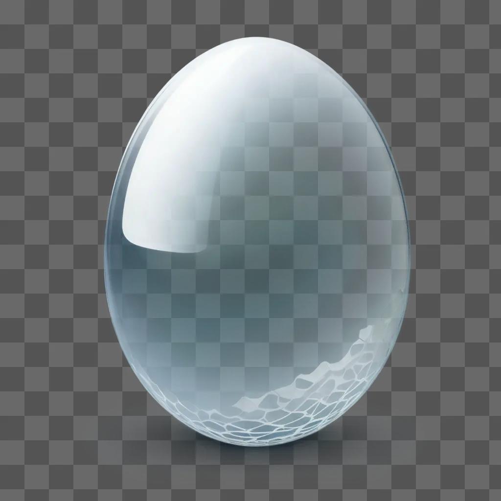 transparent egg with a blue glow inside