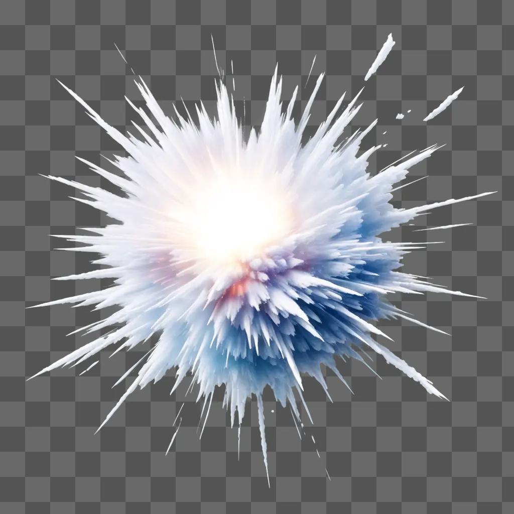 transparent explosion in a blue sky