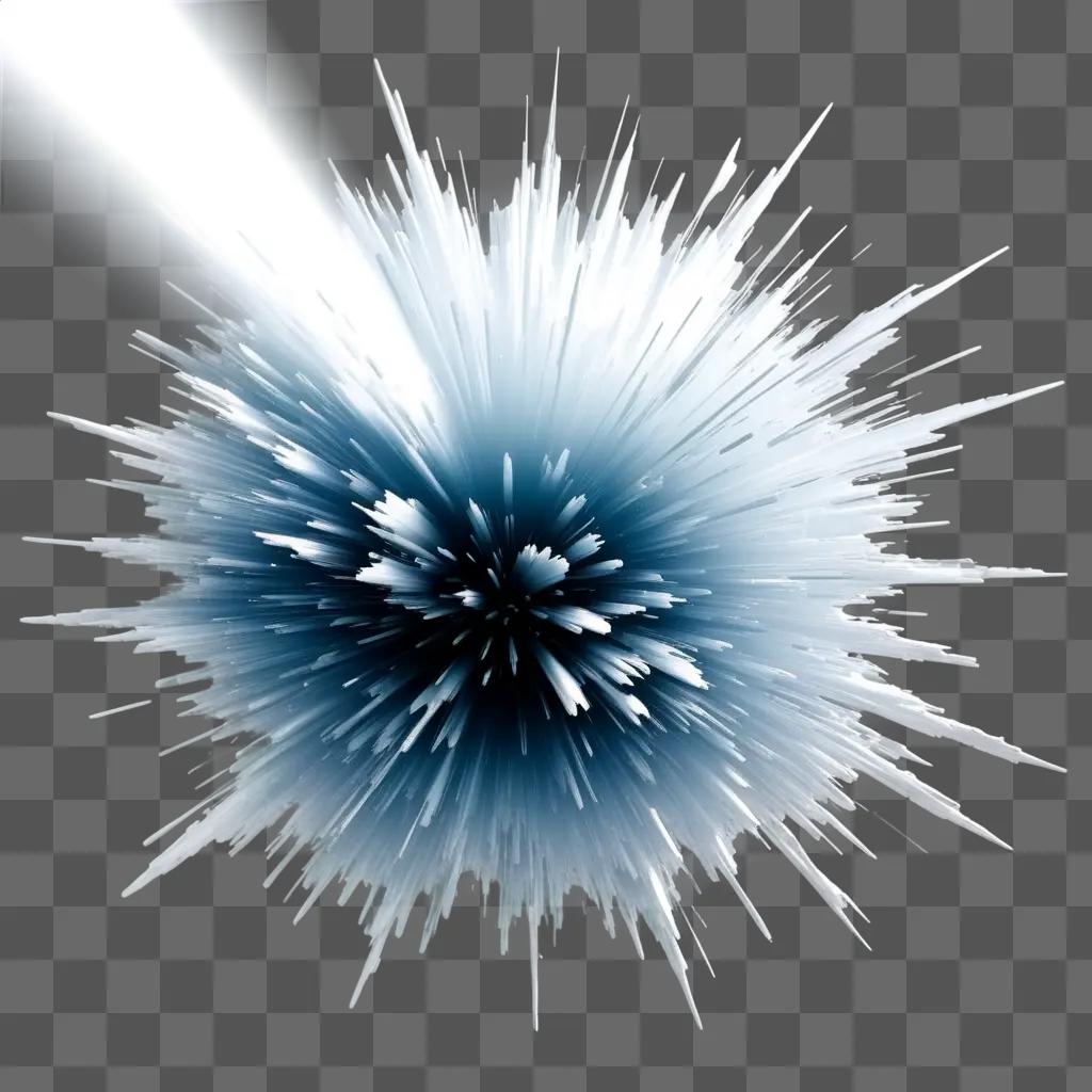 transparent explosion of light against a white background