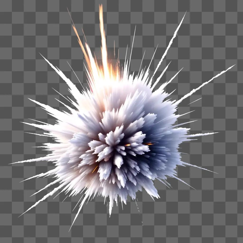 transparent explosion with a white and orange hue