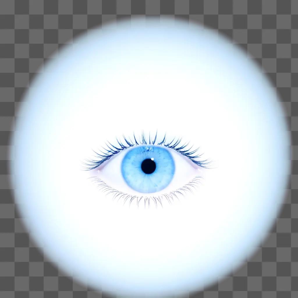 transparent eye with a pink halo