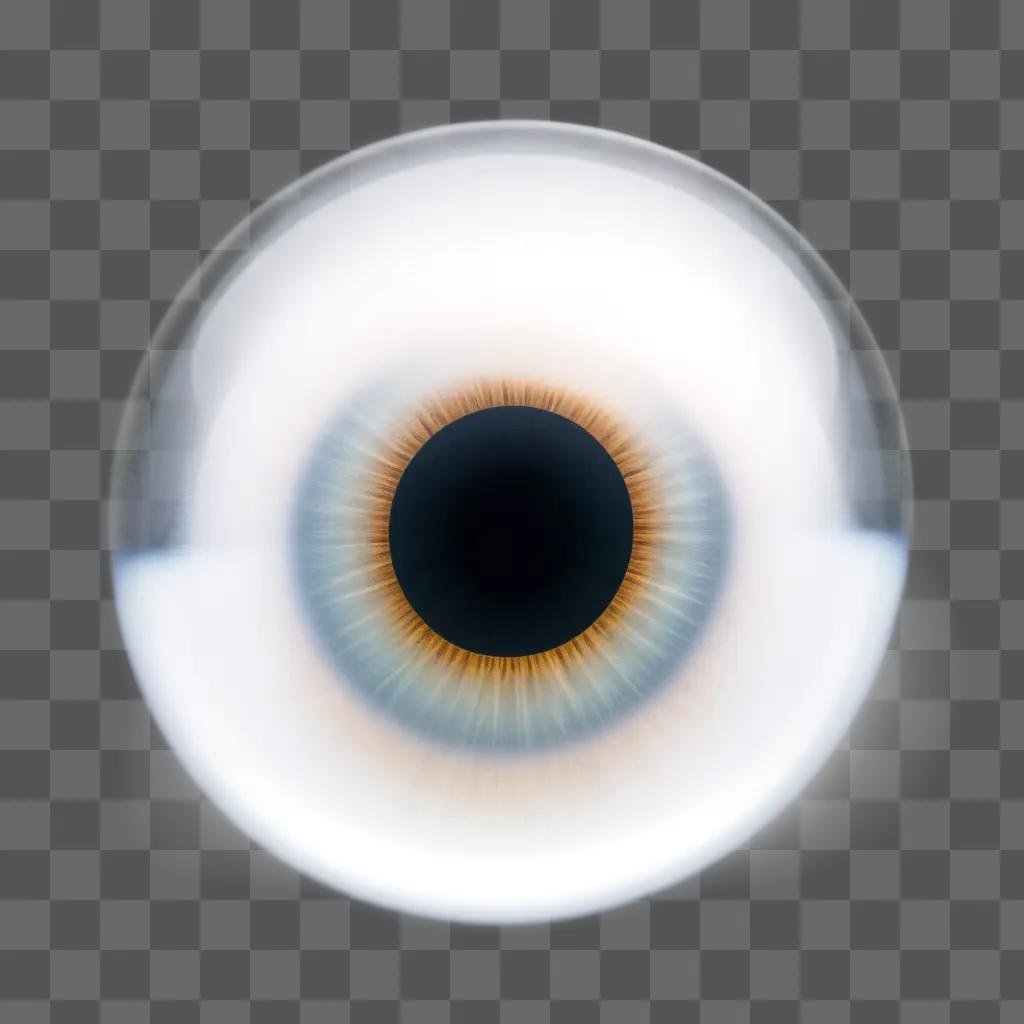 transparent eyeball with a brown iris