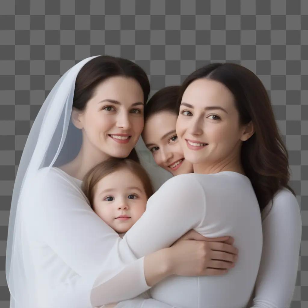 transparent family poses for a photo