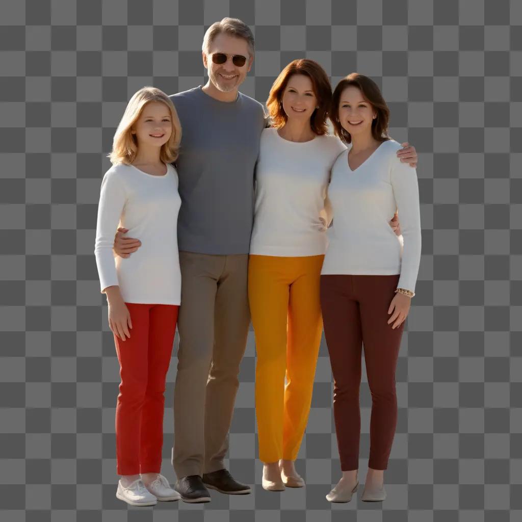 transparent family poses for a photo together