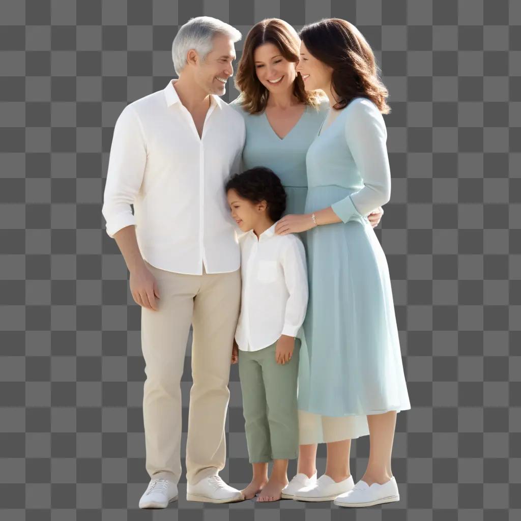 transparent family poses together