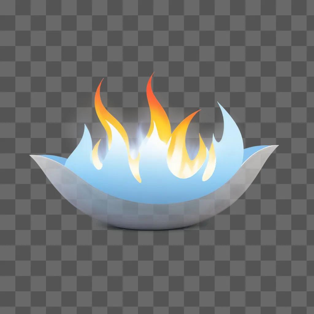 transparent fireball in the middle of a white bowl