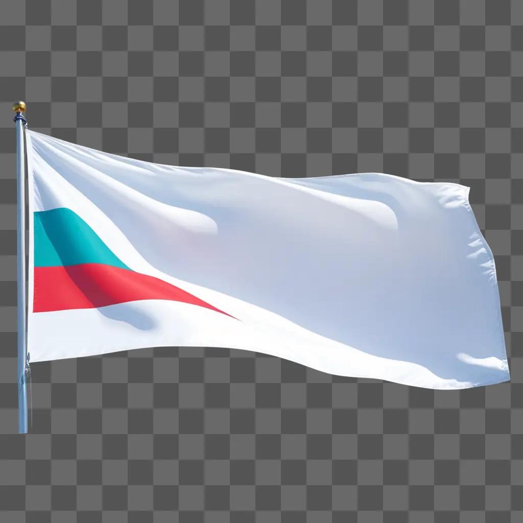 transparent flag flutters in the wind