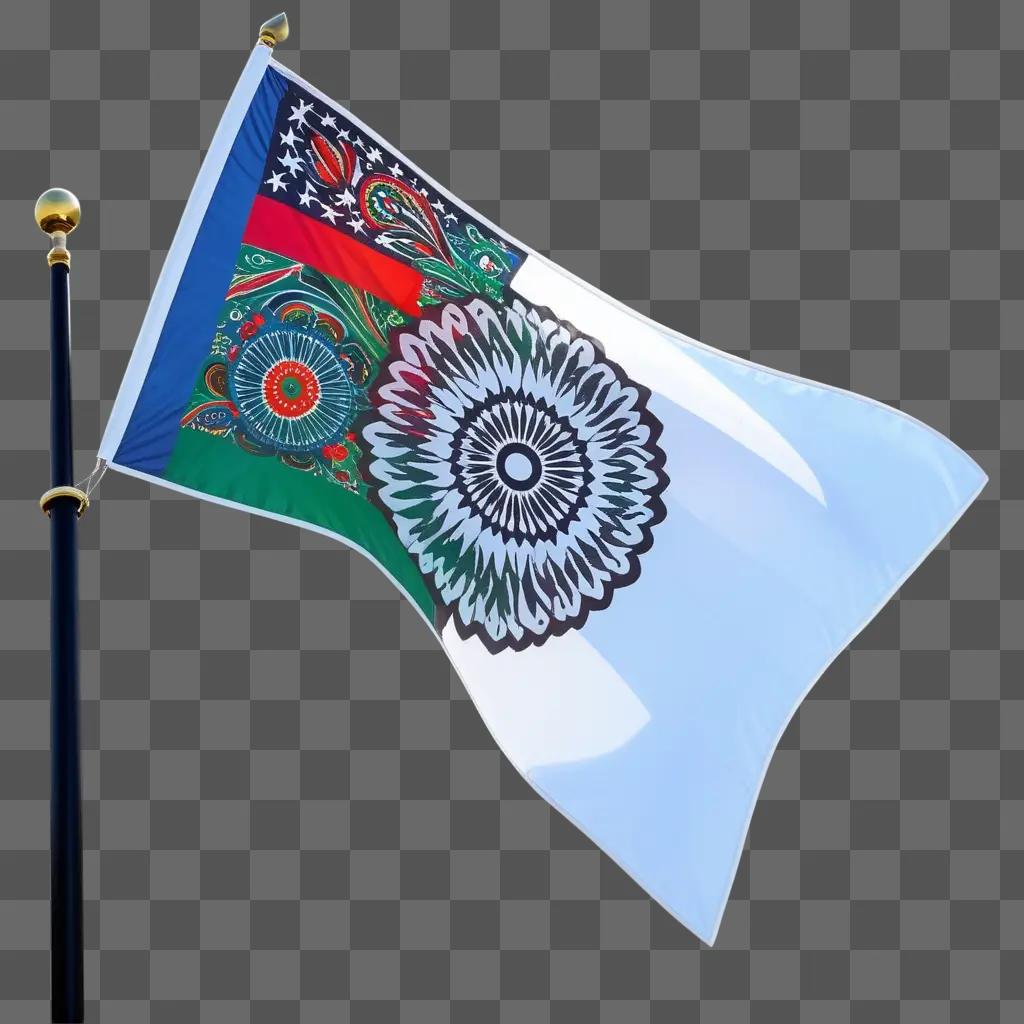 transparent flag with various designs