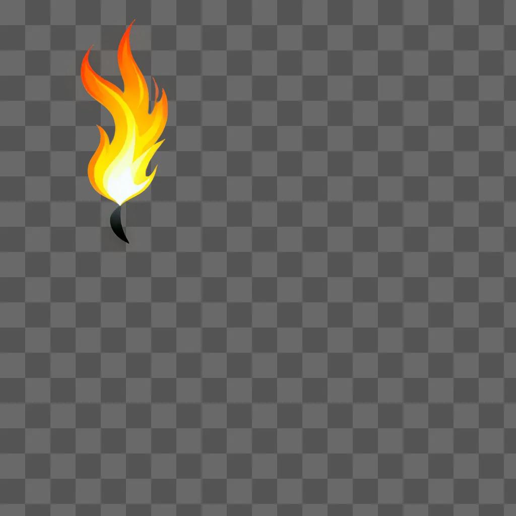 transparent flame on a yellow background