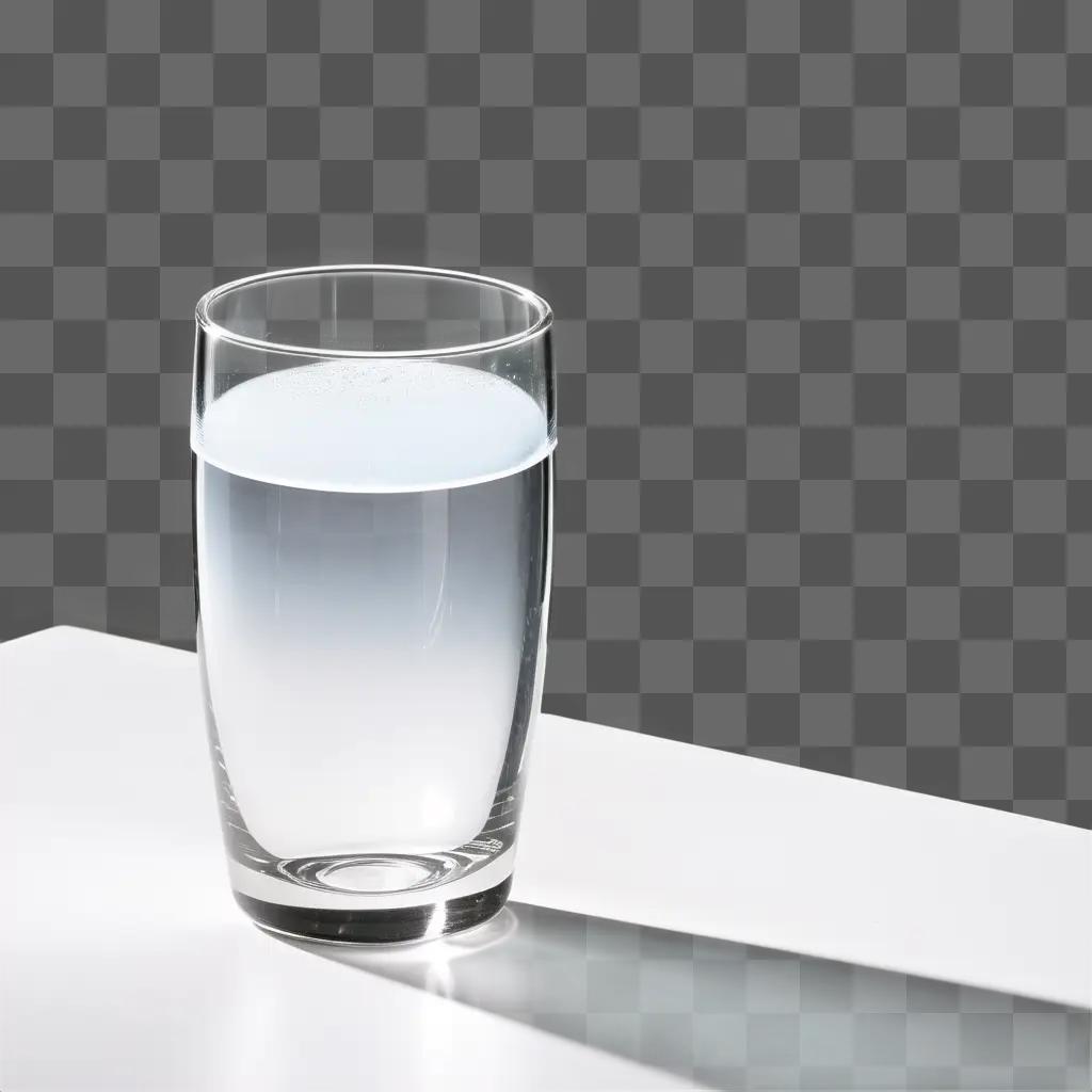 水で満たされた透明なガラスのコップ