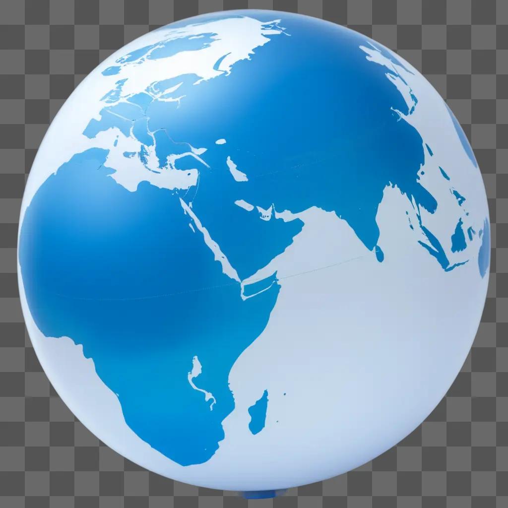 transparent globe on a blue background