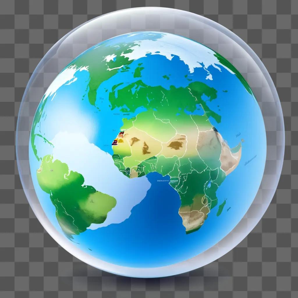 transparent globe showing real estate