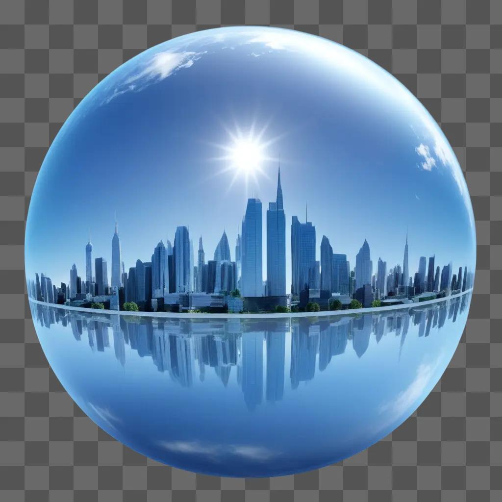 transparent globe with a cityscape inside