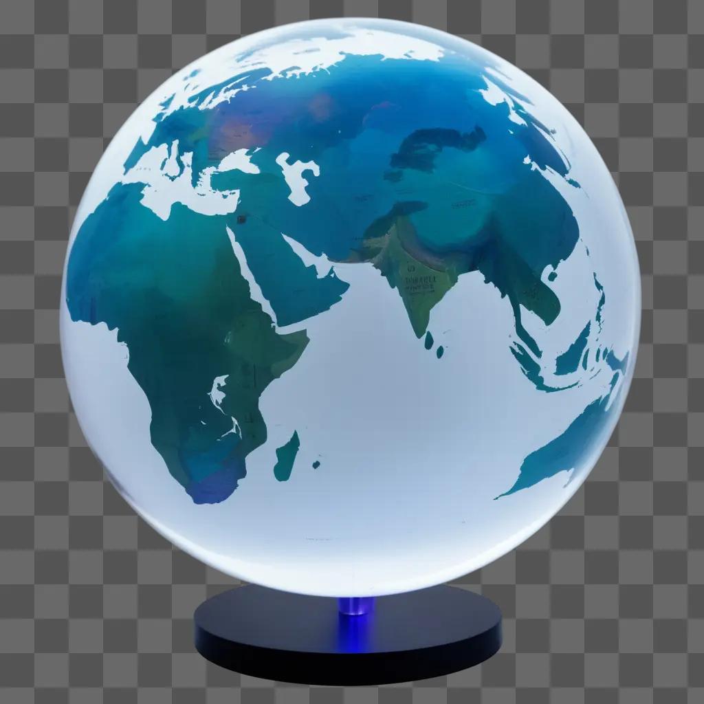 transparent globe with countries on it