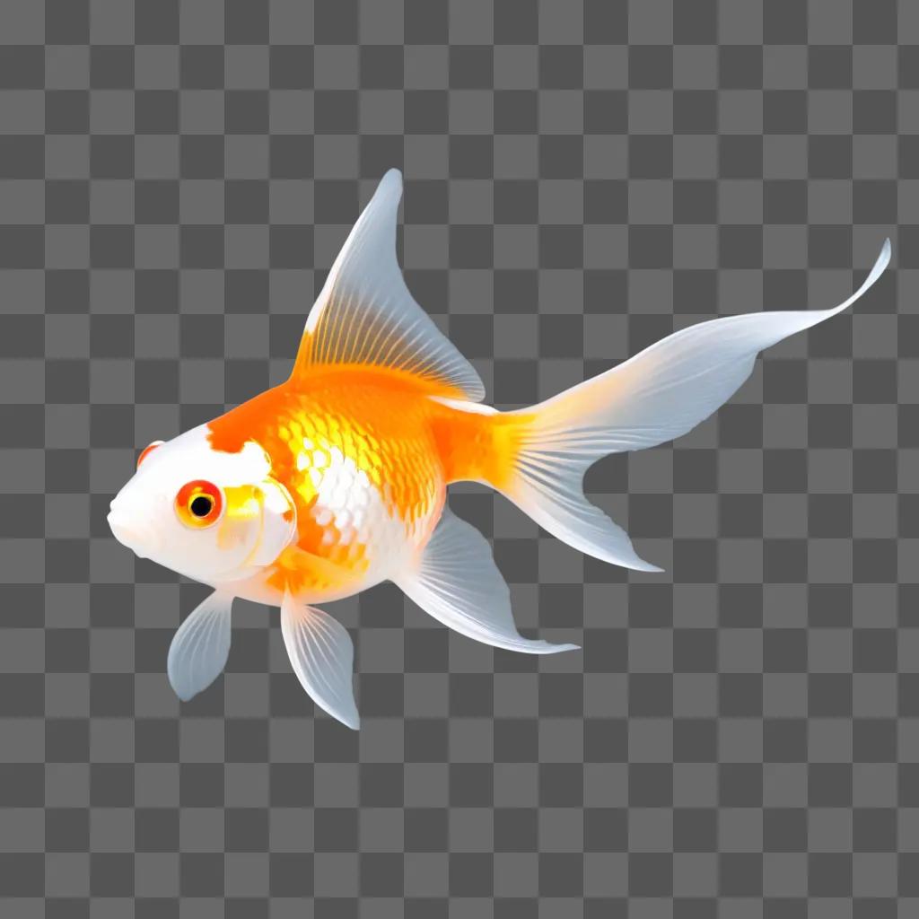 transparent goldfish swimming in a light background