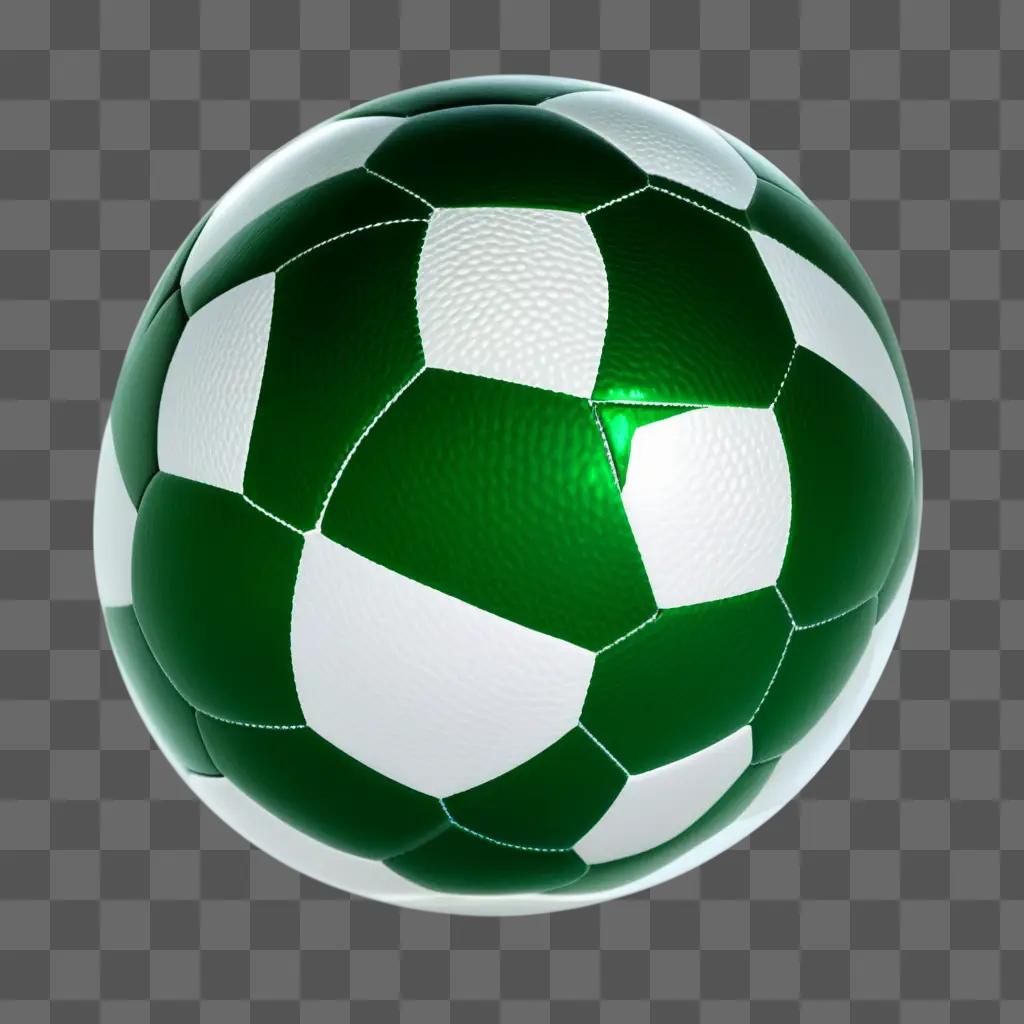 transparent green and white football on a green background