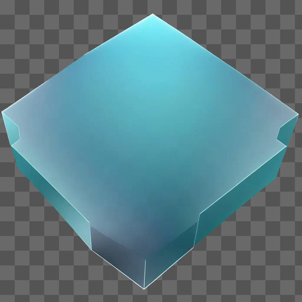 transparent hexagon is glowing in a blue background