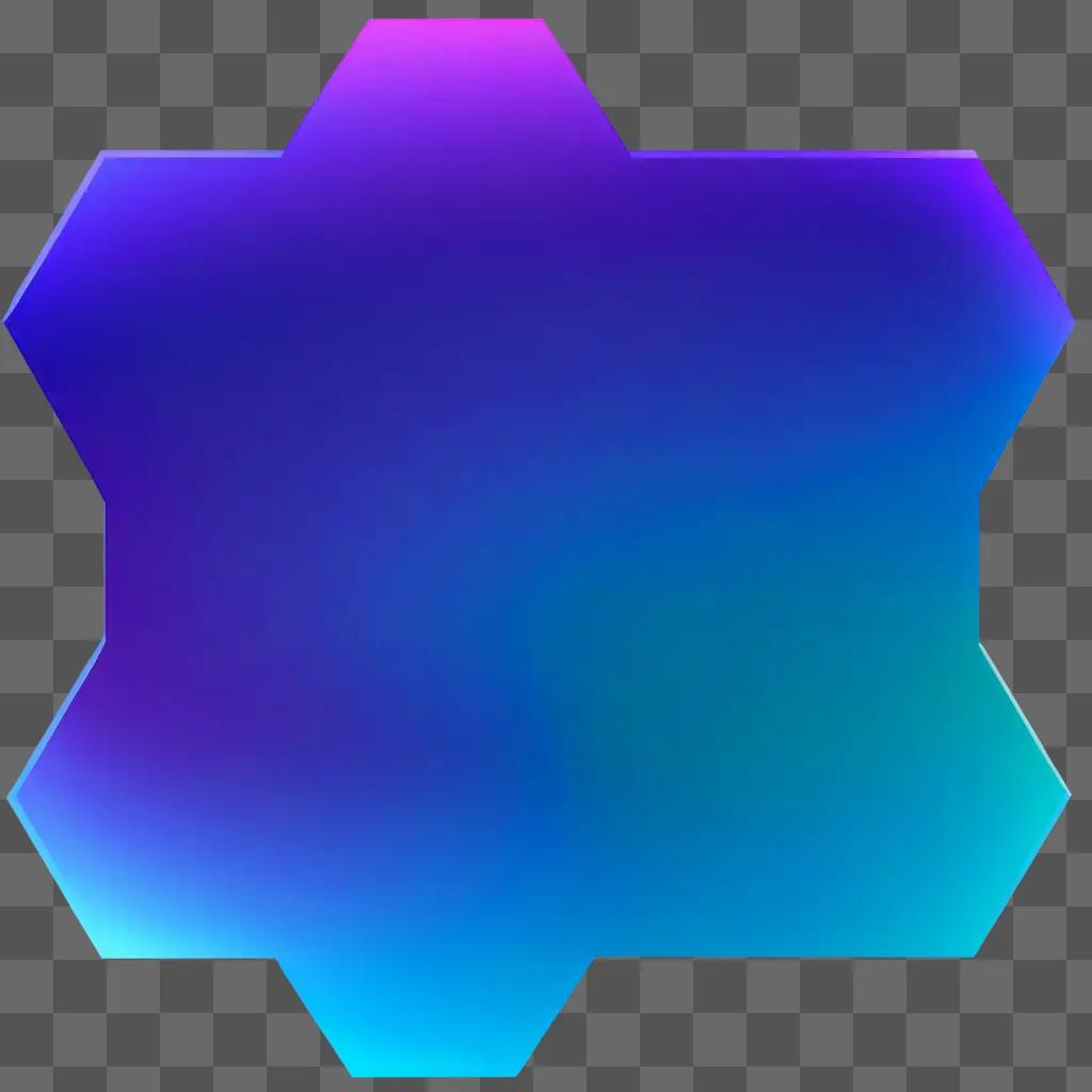 transparent hexagon shape is on a blue background