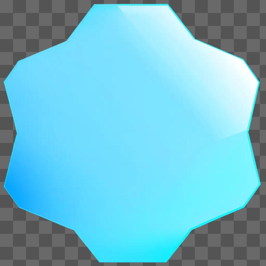 transparent hexagon shape on a light blue background