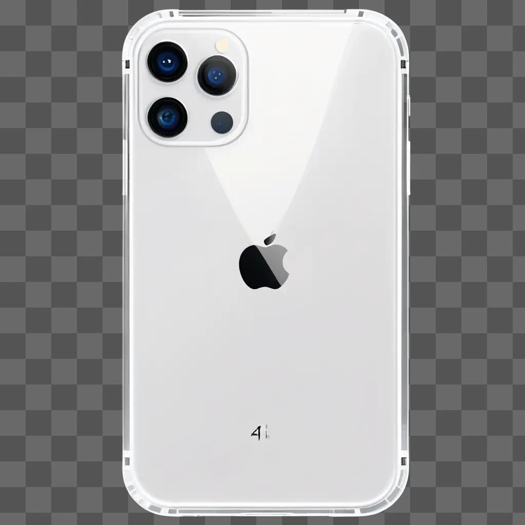 transparent iPhone 15 sits on a white surface