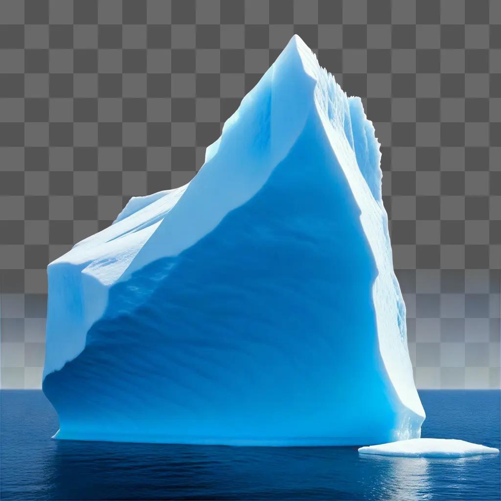 transparent iceberg floats in the ocean