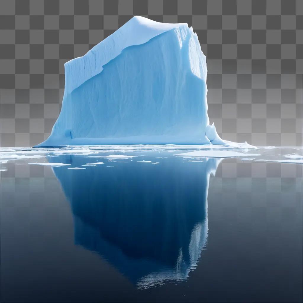 transparent iceberg floats in the ocean