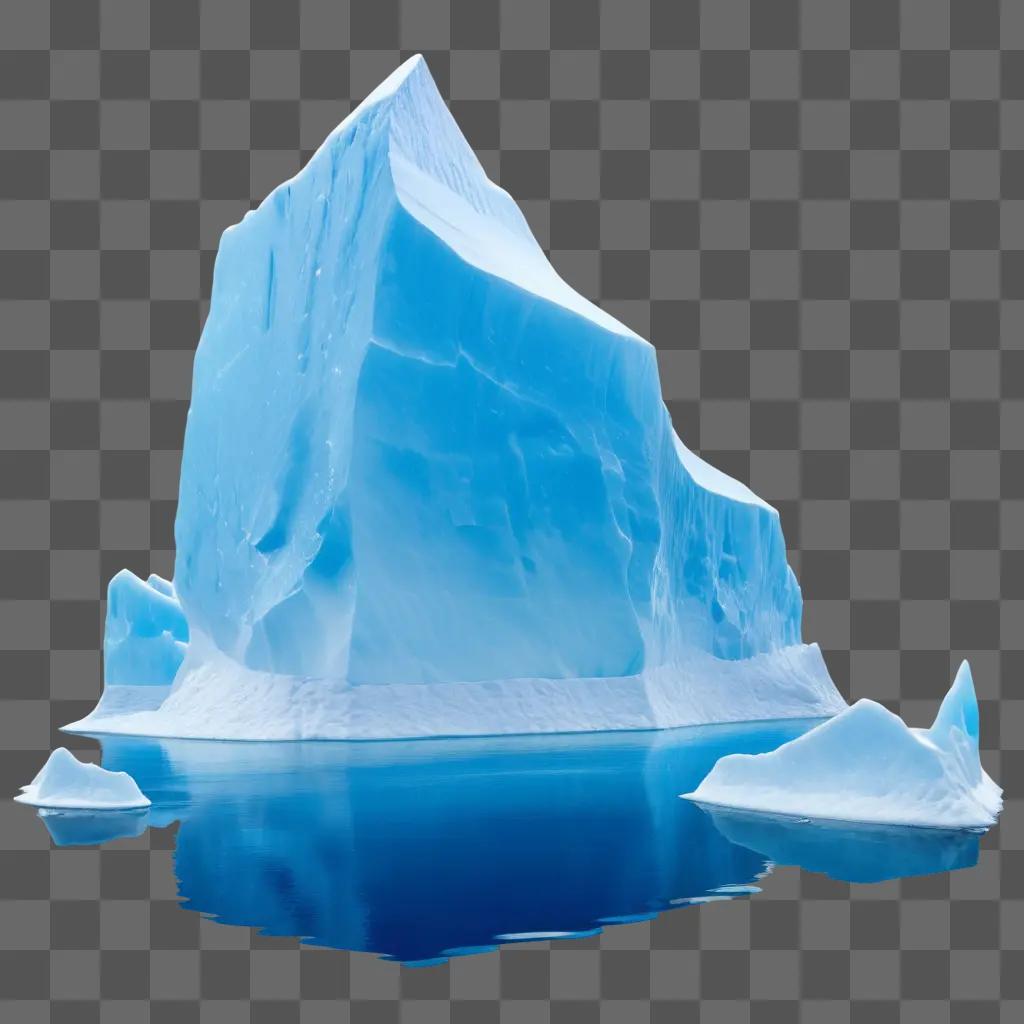 transparent iceberg floats on a blue water body